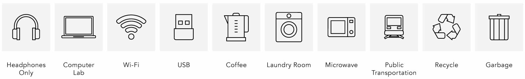 Student housing icons