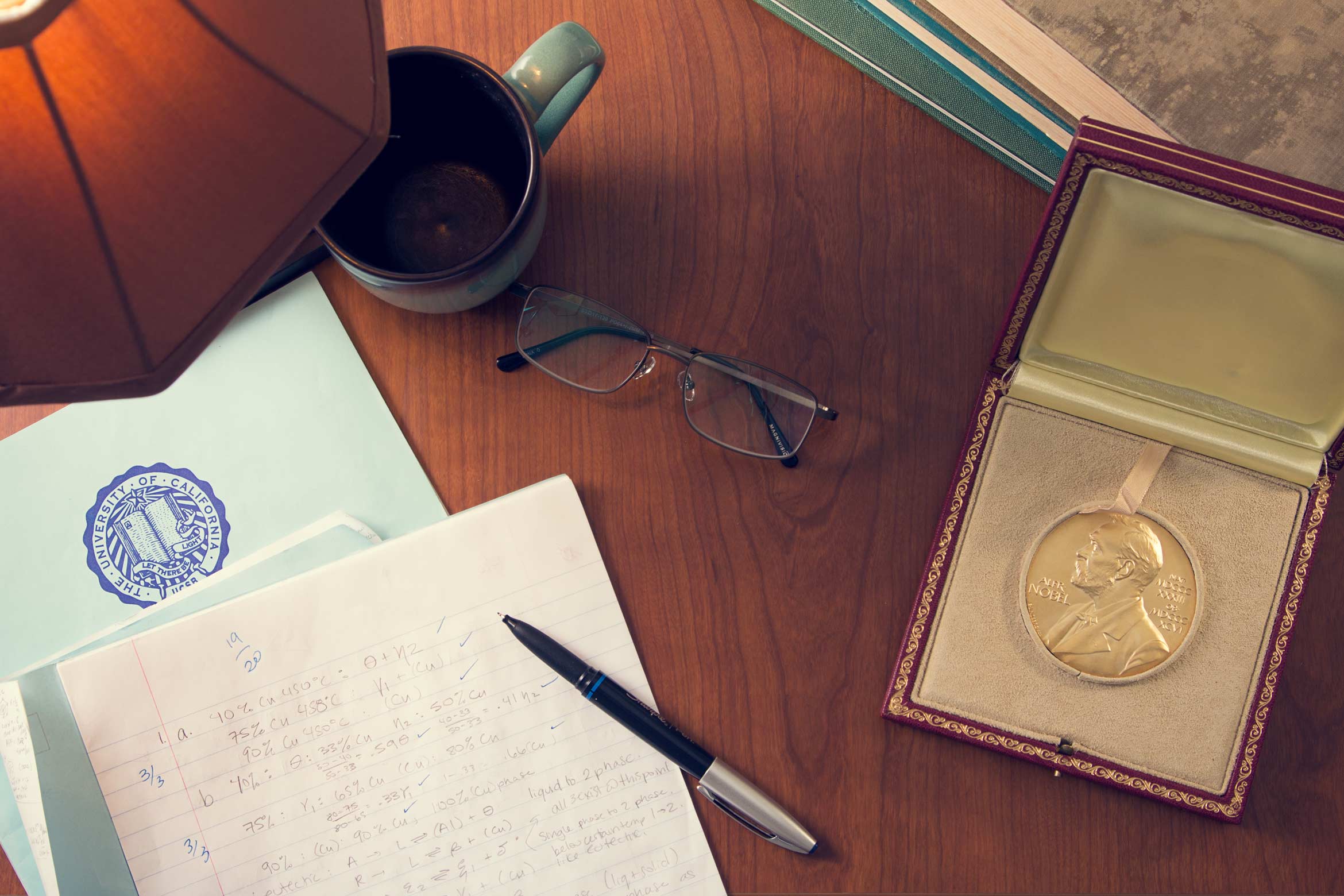 Nobel Prize on desk