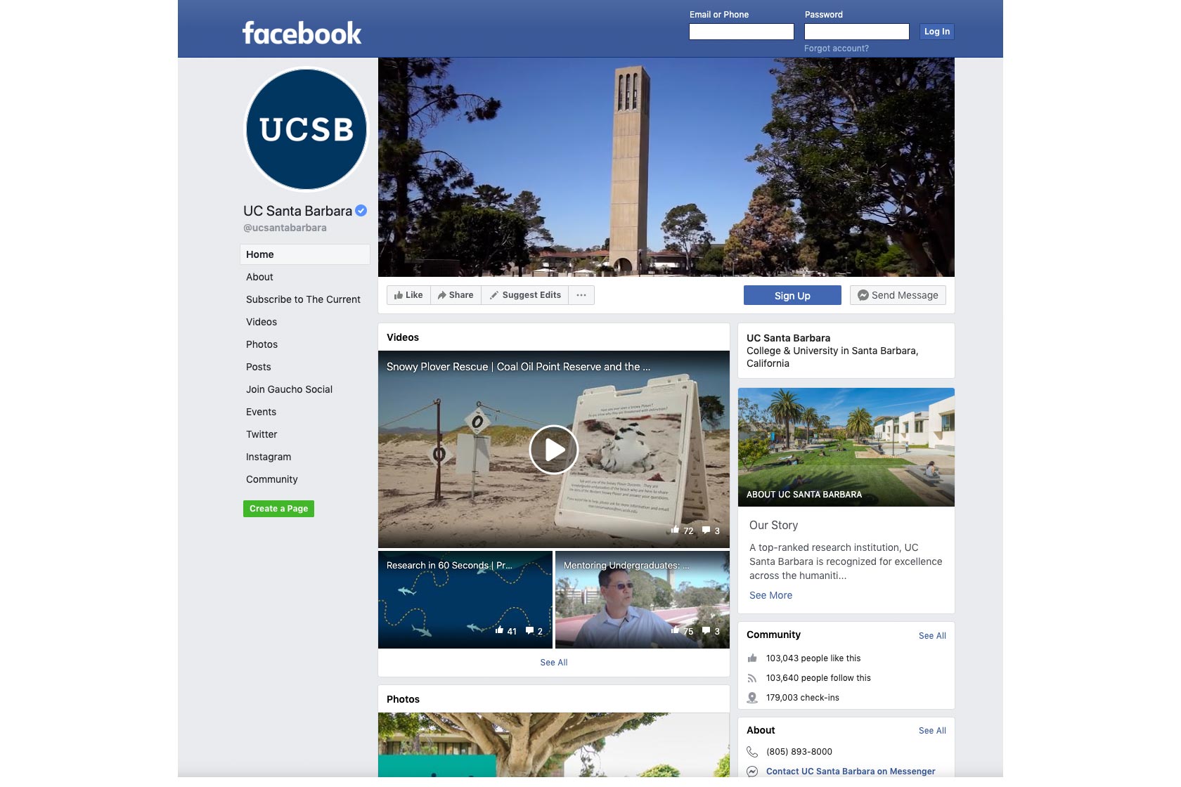 UC Santa Barbara on Facebook