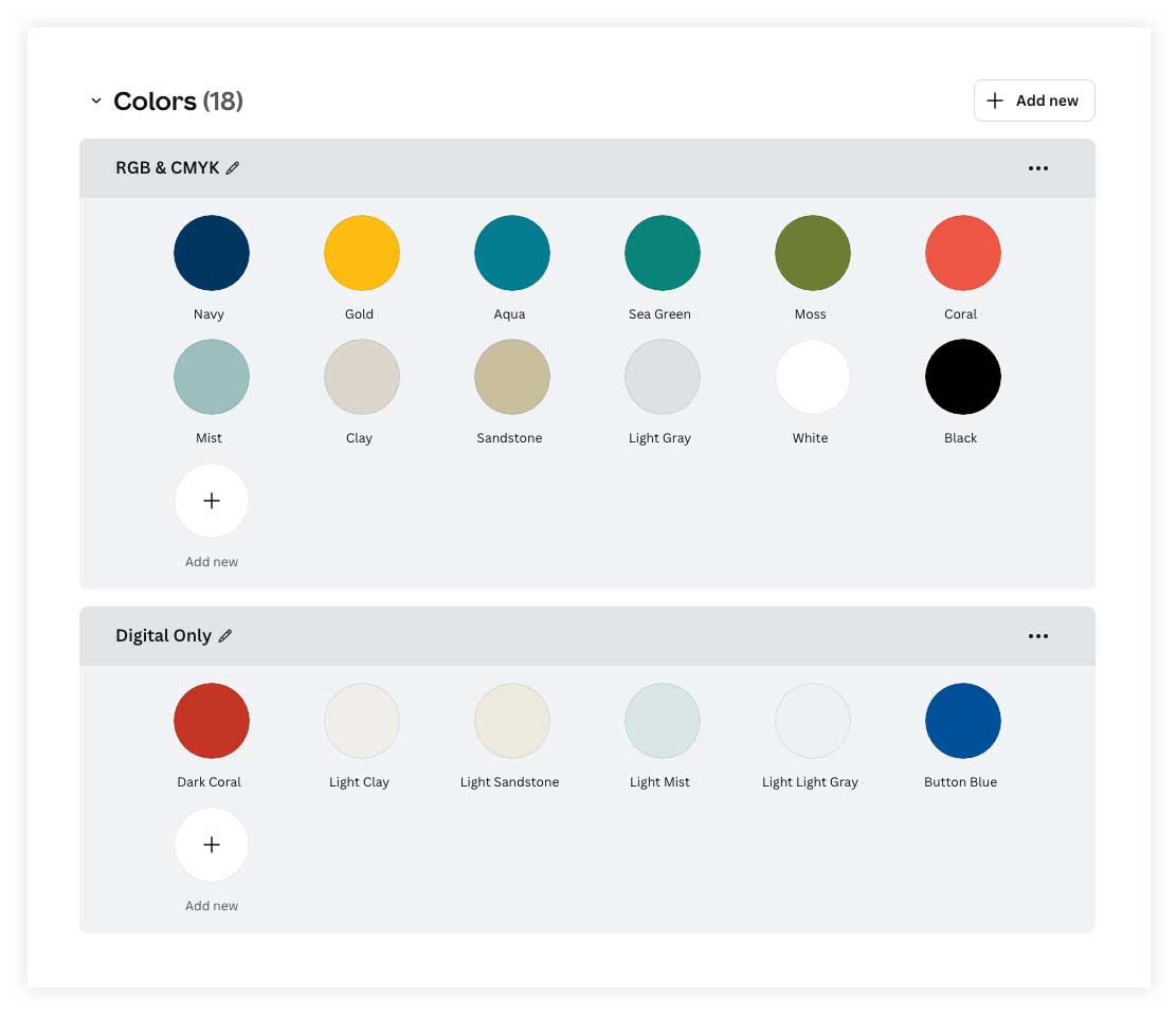 brand colors in Canva